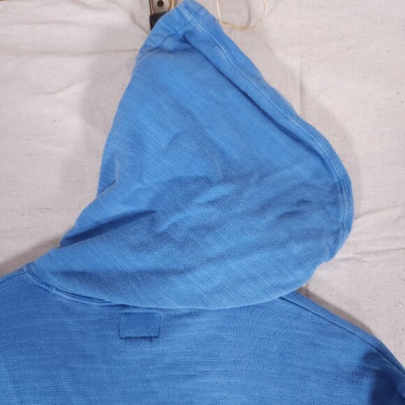 J. Crew Vintage Fleece Cotton Terry Hoodie Womens Small Blue Pullover Pocket - Picture 11 of 16